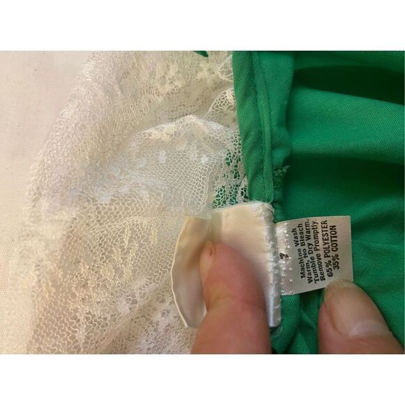 Little princess dress green white lace competition pageant dance girls 7 circle - Picture 3 of 5